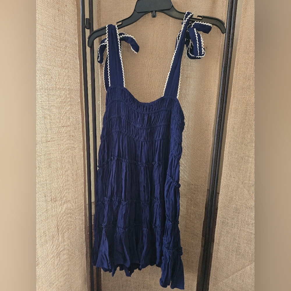 NWT Womens Chelsea & Violet Blue Sleeveless Dress with Tie Straps Size Large - Picture 9 of 9